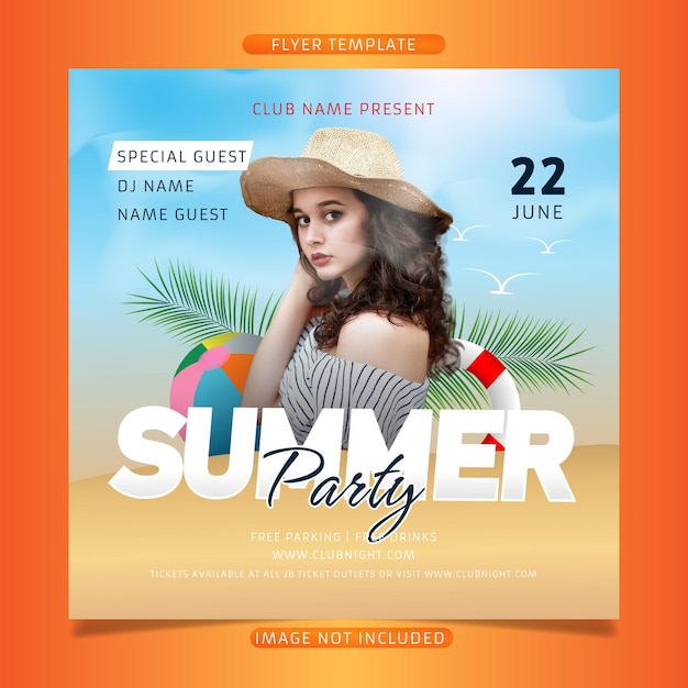 Summer party flyer template