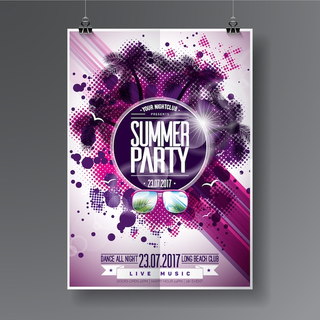 Vector summer party poster 