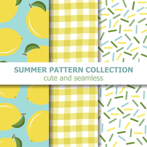 Summer pattern collection. Lemon theme.    