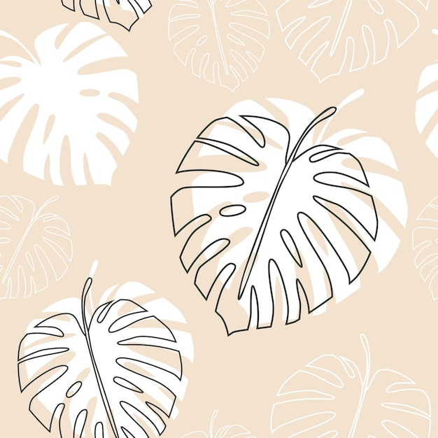 Summer pattern Vector seamless pattern with tropical leaves