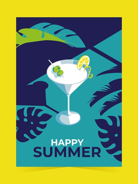 Summer Poster With Fresh Drinks