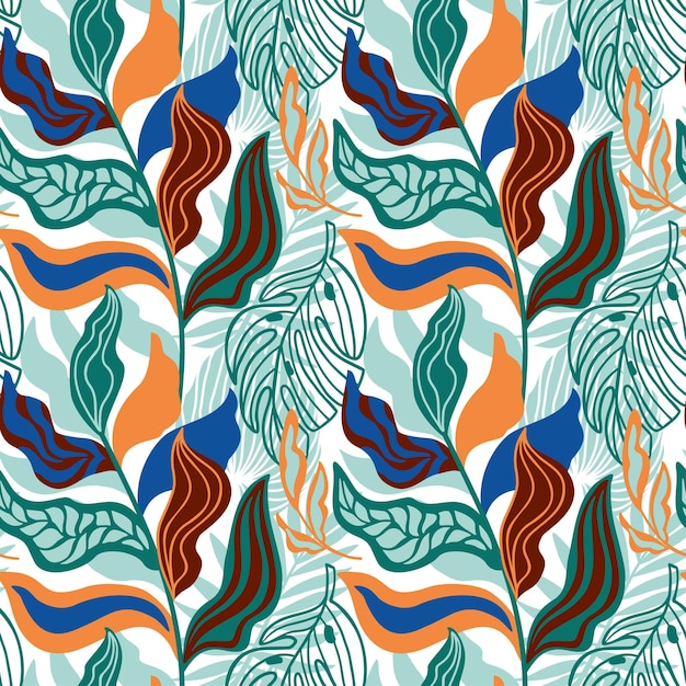 Summer print Exotic leaves Seamless pattern for fabric wrapping textile wallpaper clothes