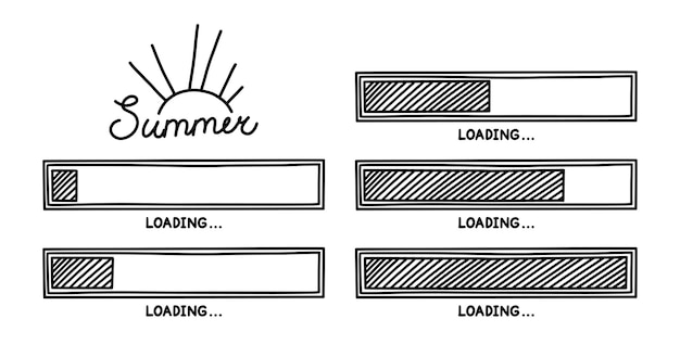 Summer progress loading bar Infographics design element with status of completion