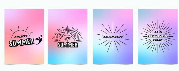 Vector summer rainbow pastel background with y2k style