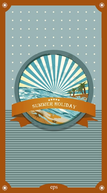 Vector summer retro background.