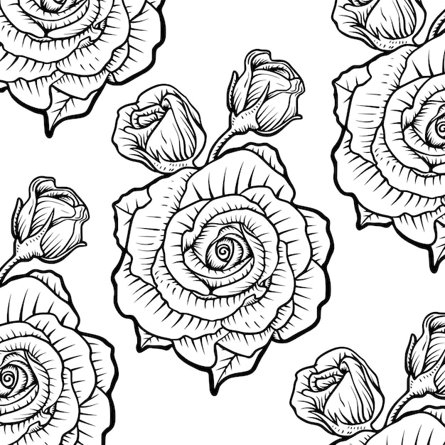 Summer roses pattern