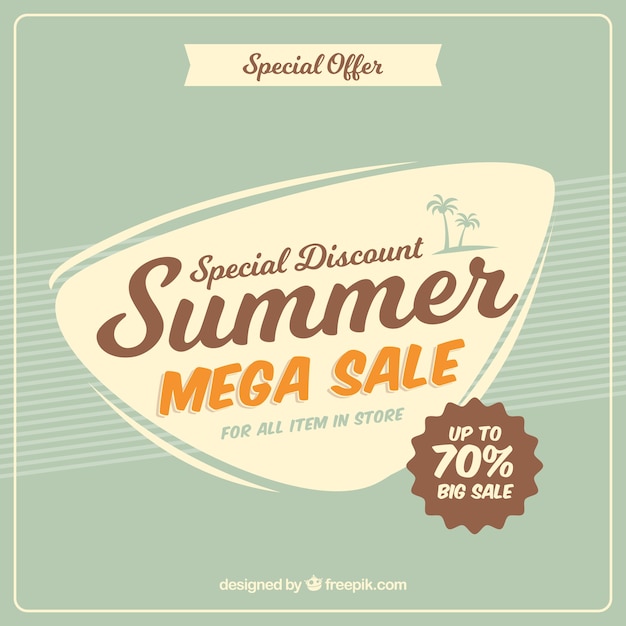 Summer sale background in vintage style