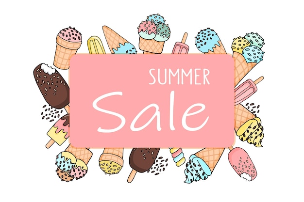 Vector summer sale banner ice cream1