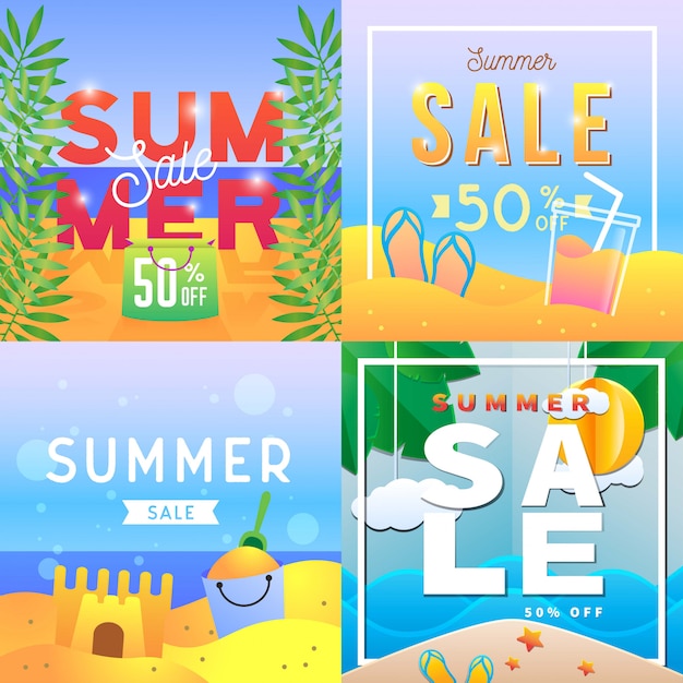 Summer Sale Banner Illustration