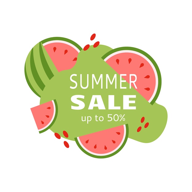 Summer sale banner for marketing promotion  with watermelon