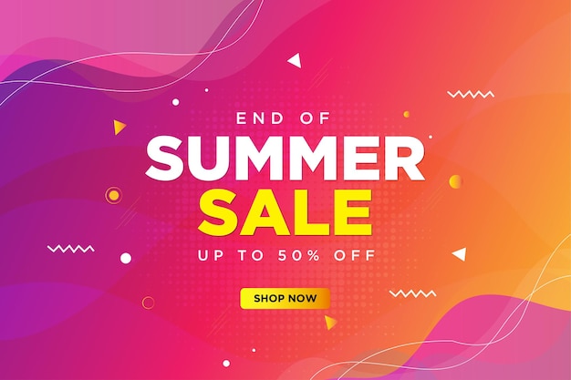 Summer sale banner template with discount