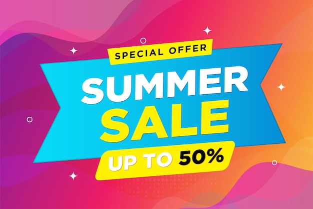 Summer sale banner template with discount