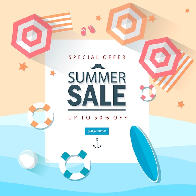 Summer sale banner template