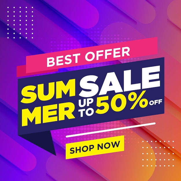 Summer sale banner template  