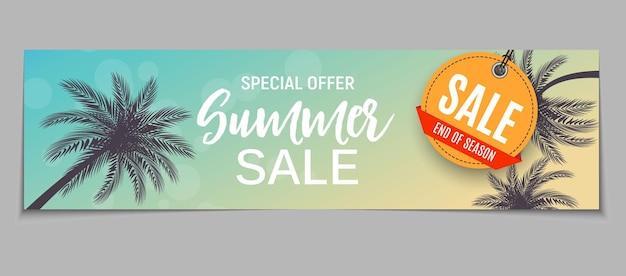 Vector summer sale banner vector illustration