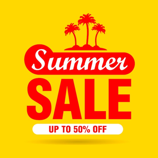 Summer sale design with 50 discount for summer holiday Sale banner Vector illustration