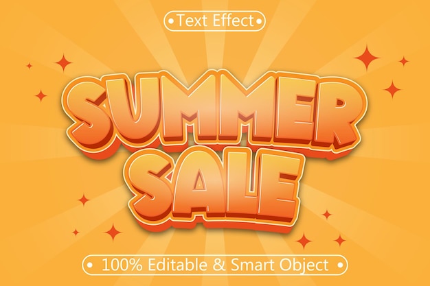 Summer Sale Editable Text Effect 3 dimension Emboss Cartoon Style