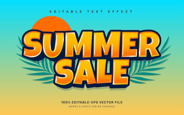 Summer sale editable text effect template