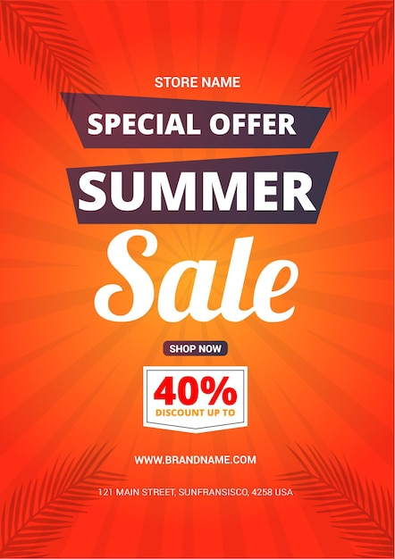 Summer sale Flyer template