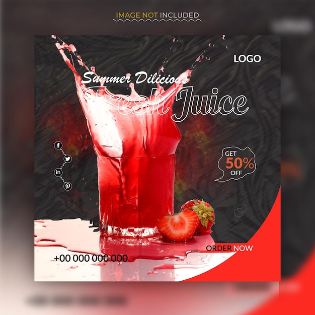 Summer sale fresh juice design or instagram post template