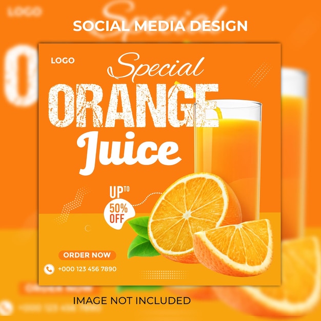 Summer sale fresh Orange Juice design or Instagram post template Premium Vector