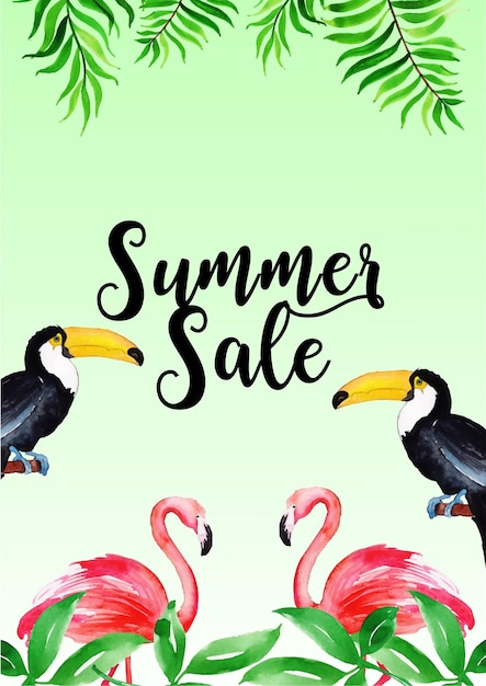 Summer Sale Green Pink Background Professional Banner Multipurpose Design Free Vector