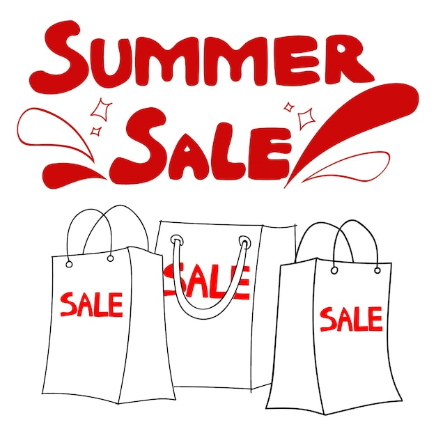 Summer sale hand written lettering vector illustration