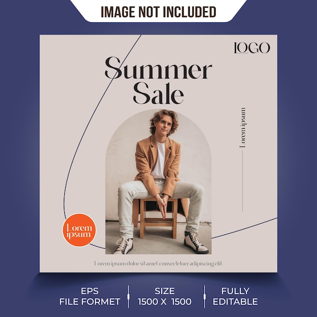 Summer sale Instagram post or social media banner template