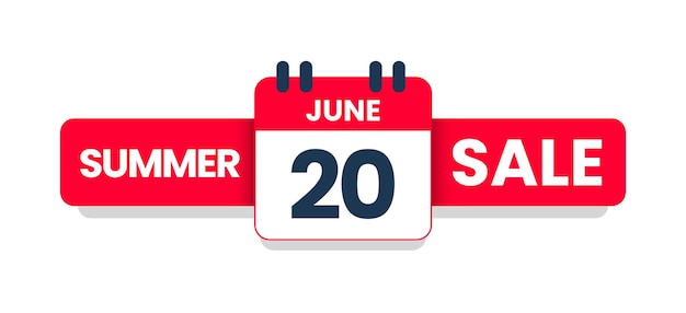 Summer sale June 20 banner template summer special offer vector