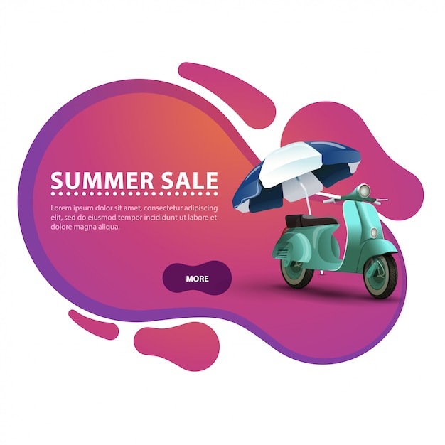 Summer sale, modern discount banner in the form of smooth lines