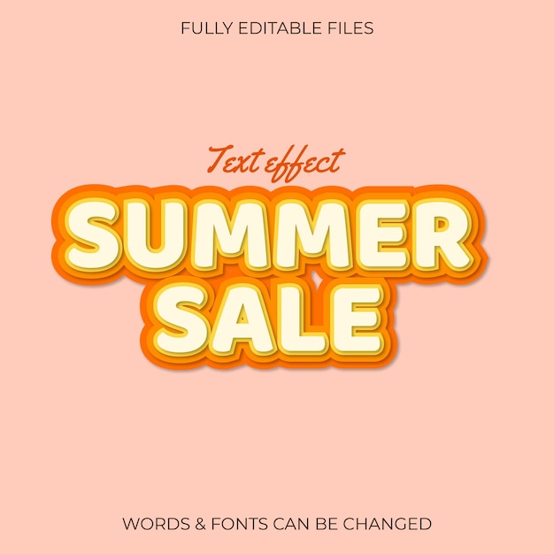 Summer sale paper cut text effect