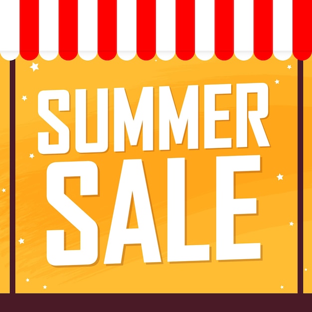 Summer Sale poster design template or banner for shop and online store vector illustration