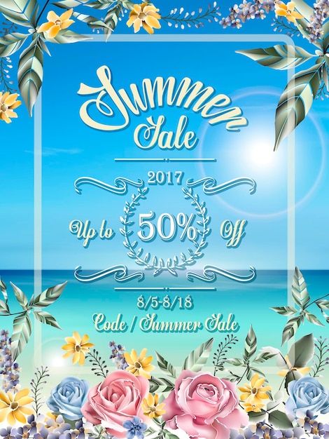 Summer sale poster design