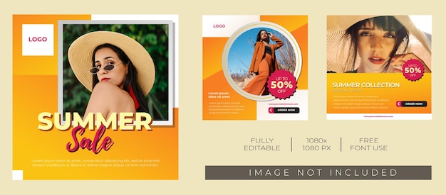 Summer sale season template for social media promotion banner