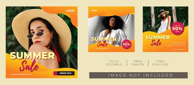 Summer sale season template for social media promotion banner