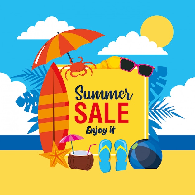 Summer sale shopping advertising