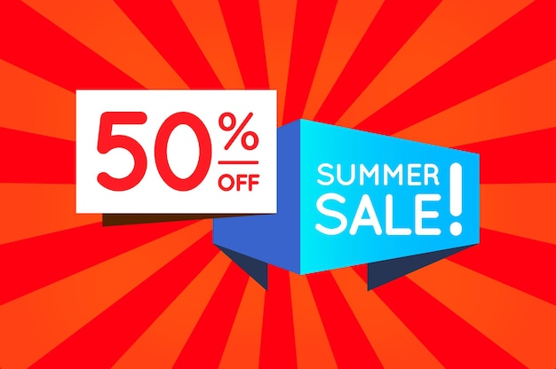 Summer Sale Sign Banner Poster ready for Web and Print. Vector. Super, Mega, Huge Sale with Special Offer