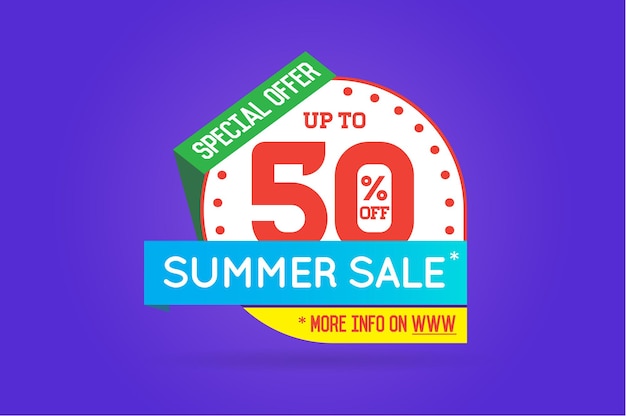 Summer Sale Sign Banner Poster ready for Web and Print. Vector. Super, Mega, Huge Sale with Special Offer