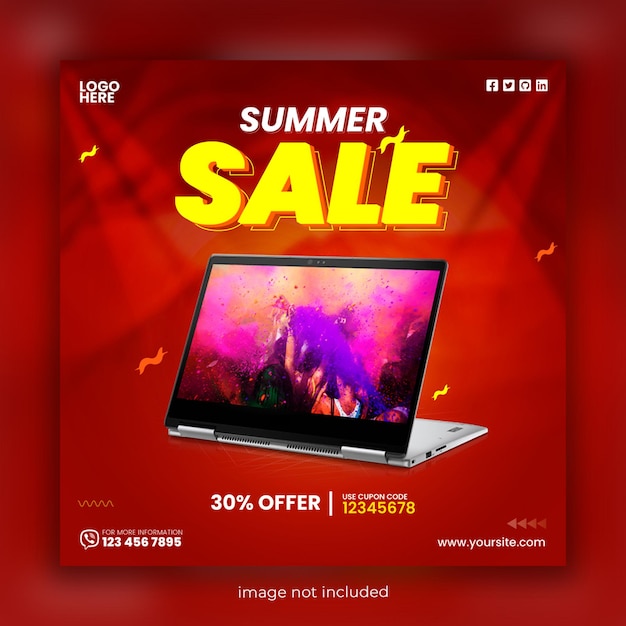 summer sale social media post design