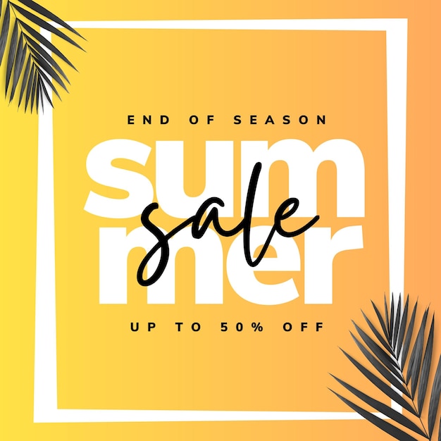 Summer sale social media post template