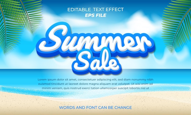 summer sale text effect mockup template