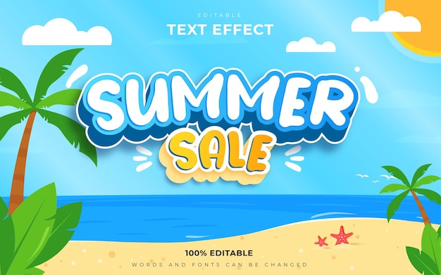 Summer sale text effects editable text style