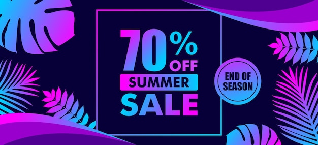 Summer sale tropical banner.