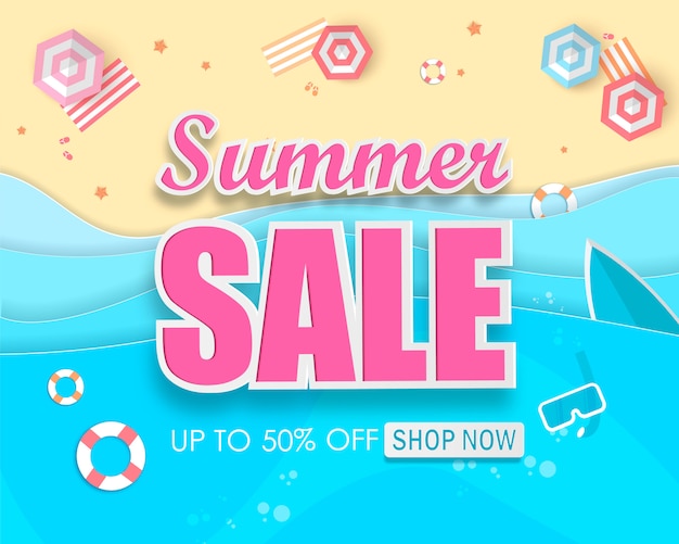 Summer Sale Typography Paper Folding Design