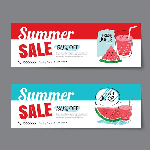 Summer sale voucher template