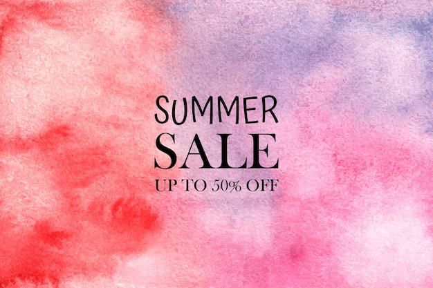 Summer sale watercolor   hand painted aquarelle colorful stains on paper