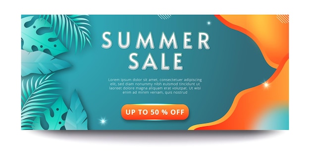 Summer sale web banner template