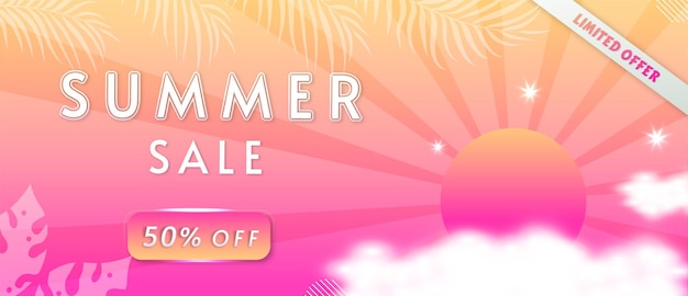 Summer sale web banner template