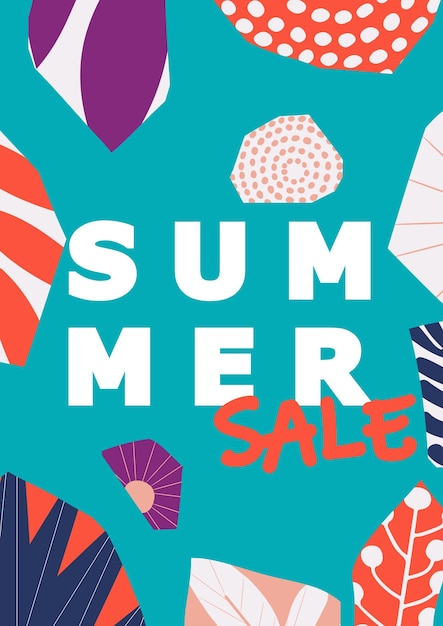 Summer sale website banner Sale tag Sale promotional material vector illustration