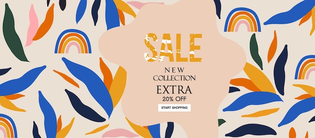 Summer sale website banner. Sale tag